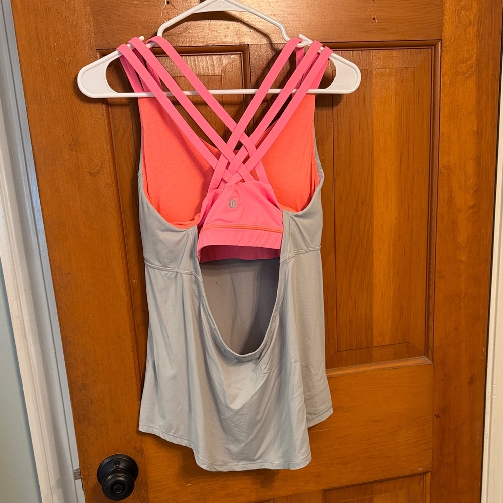 Lululemon Athletica Gray and Pink Tank Top - Picture 3 of 3